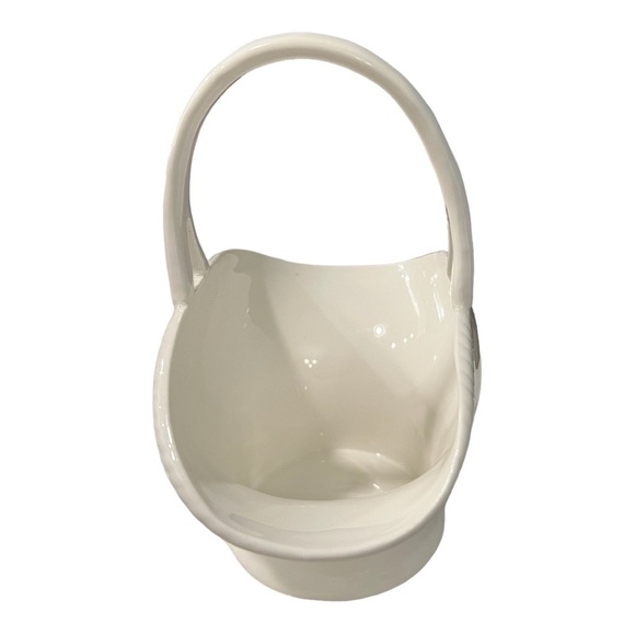 Bunny Glazed Ceramic Basket Grace Tea Ware Easter Rabbit in the Garden Spring - Picture 3 of 9